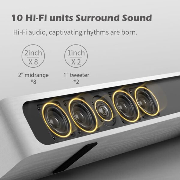 Home theater karaoke all - in - one soundbar, with Bluetooth, digital coaxial, optical fiber, subwoofer, and equipped with two wireless microphones, a TV soundbar - 图片 3