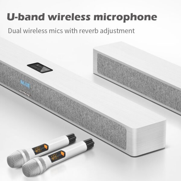 Home theater karaoke all - in - one soundbar, with Bluetooth, digital coaxial, optical fiber, subwoofer, and equipped with two wireless microphones, a TV soundbar - 图片 6
